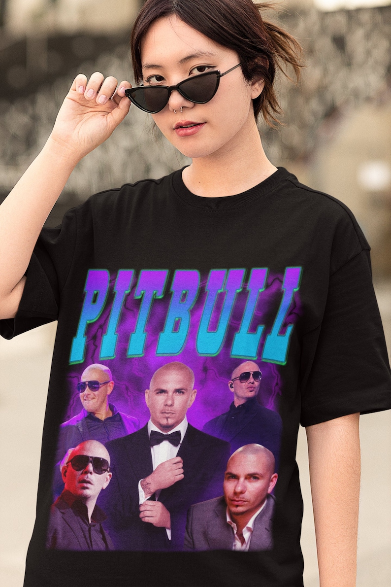 Pitbull Retro Shirt Pitbull Rapper Vintage 90'S Print Shirt Pitbullclothing