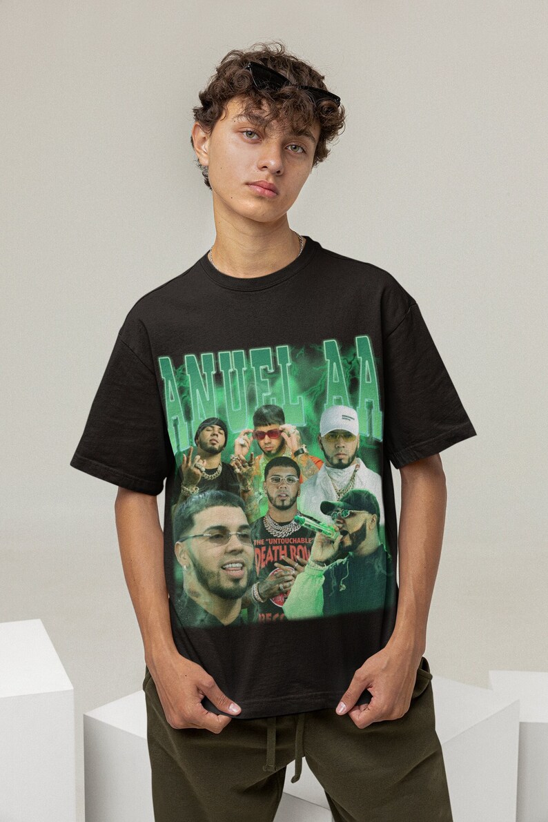 Anuel Aashirt Anuel Aa Retro Vintage Print Shirt Anuel Aa Clothing