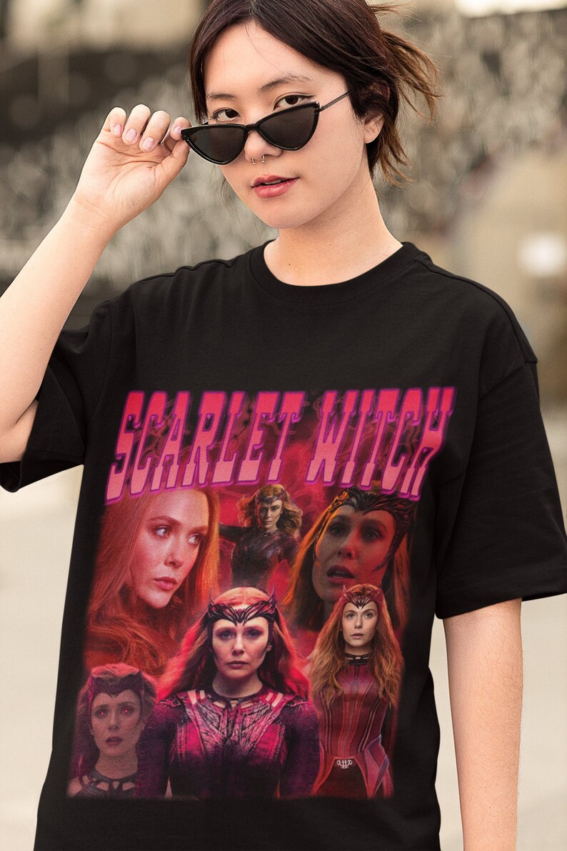 Scarlet Witch Retro Shirt Wanda Maximoff Vintage 90'S Print Shirt
