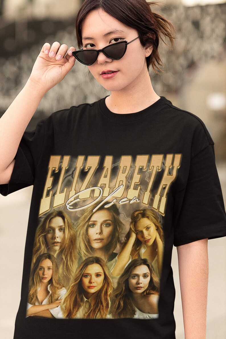 Elizabeth Olsen Retro Shirt Elizabeth Olsen Vintage Print 90'S Shirt