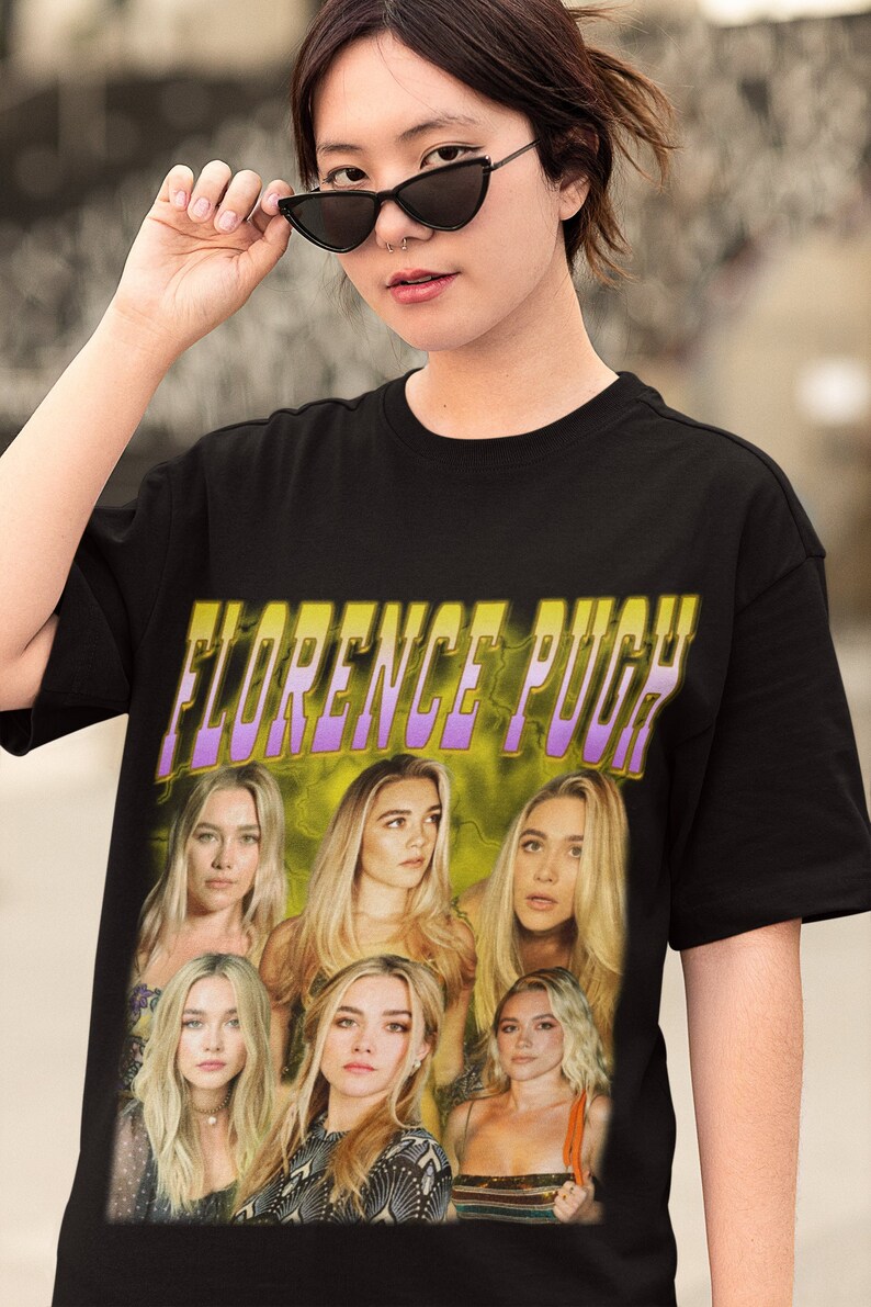 Florence Pugh Retro Shirt Florence Pugh Vintage Print 90'S Shirt Florence Pugh Clothing
