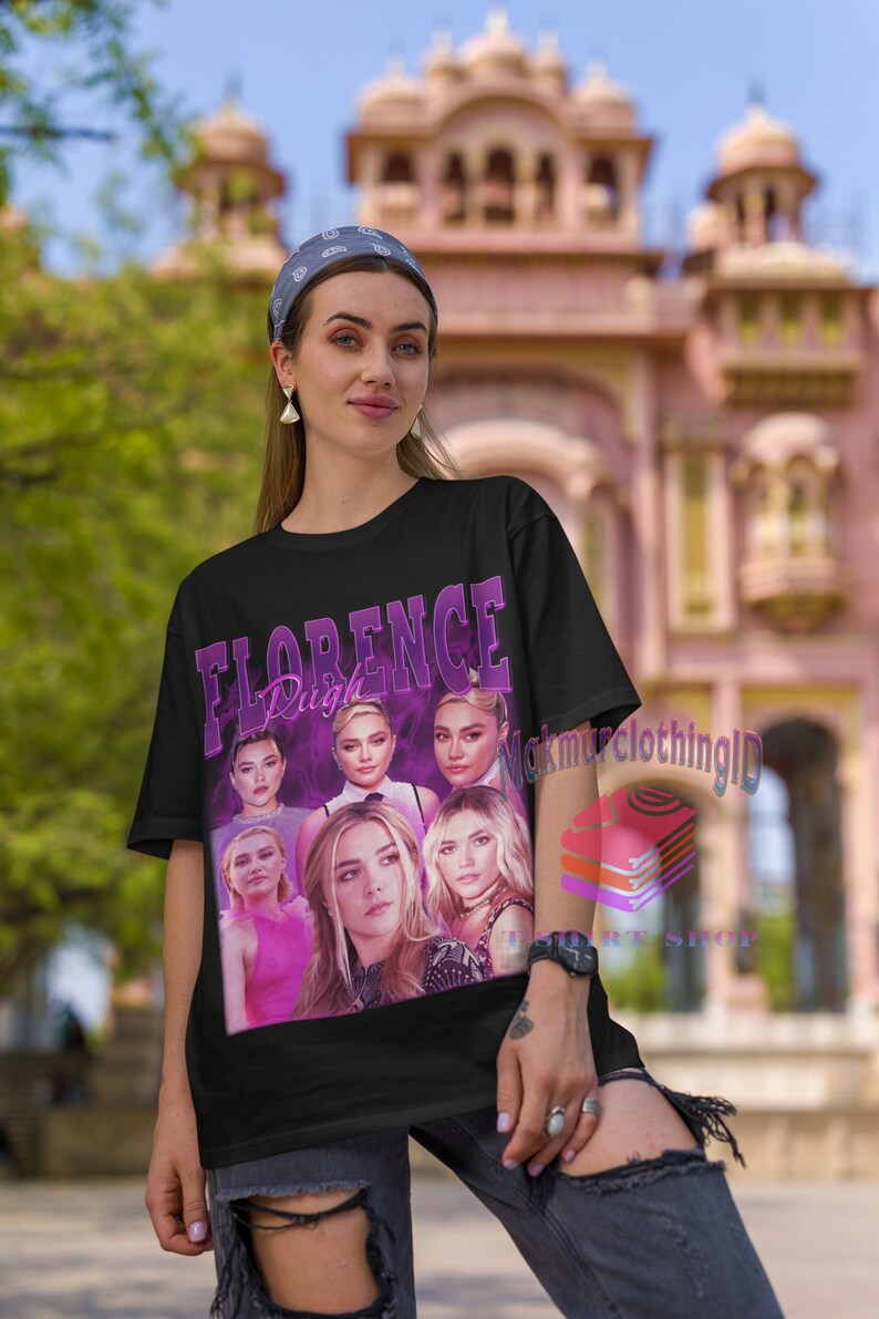 Florence Pugh Retro Shirt Florence Pugh Vintage Print 90'S Shirt Florence Pugh Clothing
