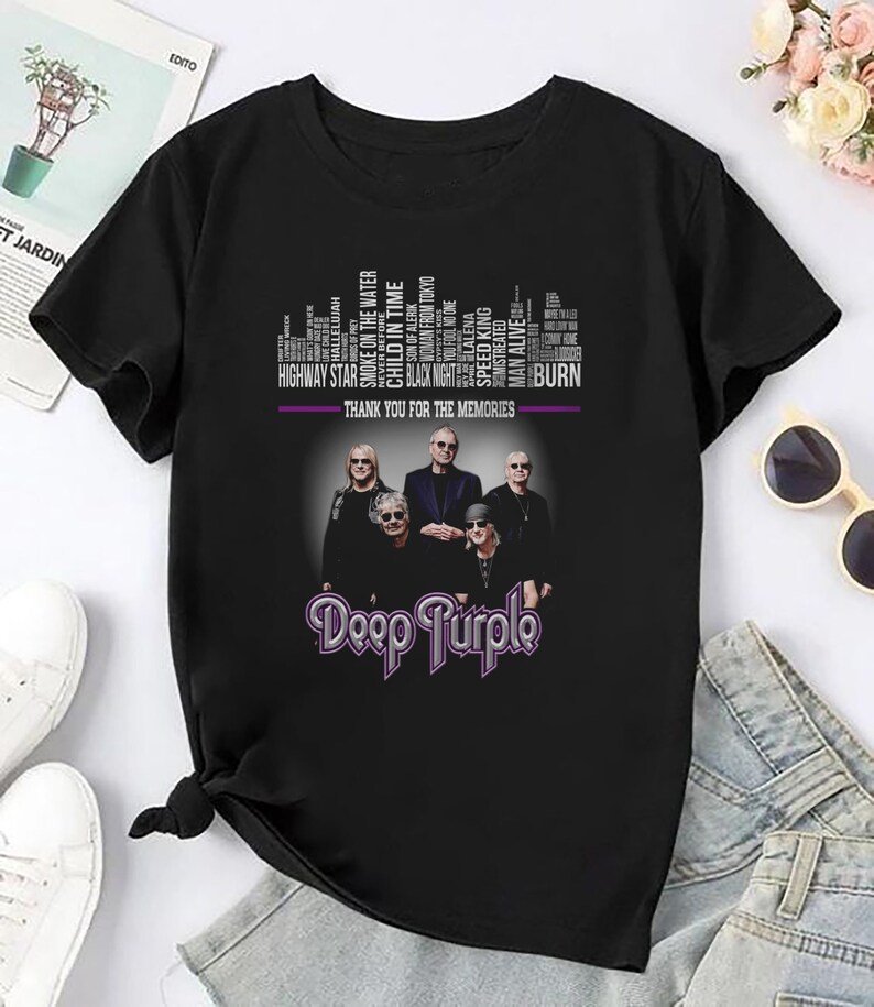 Graphic Deep Purple Band Songs Shirt Deep Purple 90S Vintage Shirt Deep Purple Merch
