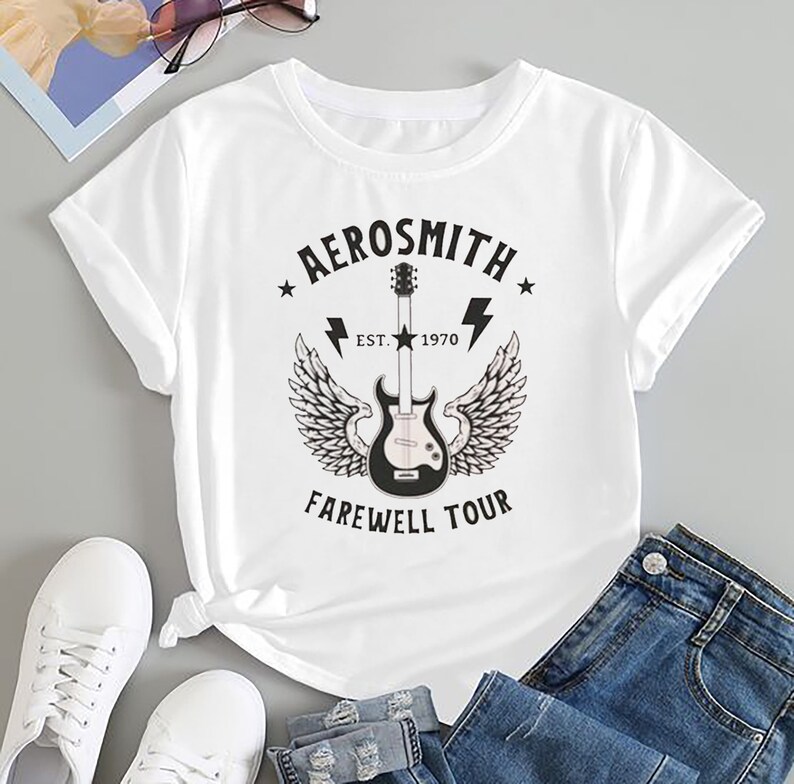 Aerosmith Guitar Shirt 90S Vintage Shirt Aerosmith Farewell Tour 2025 Shirt