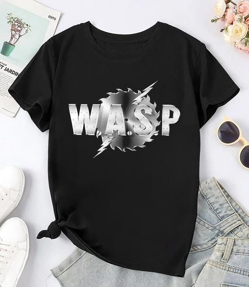 Heavy Metal Band Wasp Graphic Shirt Wasp Band Logo 90S Vintage Shirt