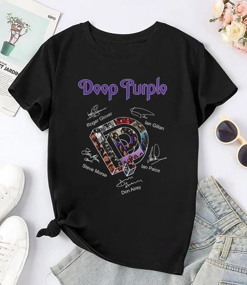 Signature Deep Purple Band Logo Shirt Deep Purple Fan Shirt Deep Purple 90S Vintage Shirt