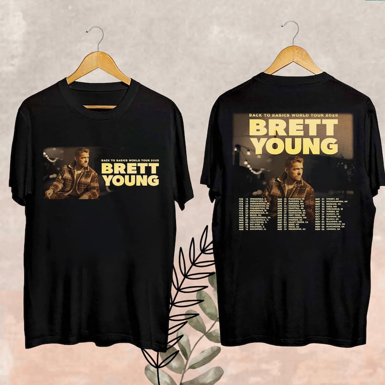 Brett Young Back To Basics World Tour Shirt Brett Young Fan Gifts