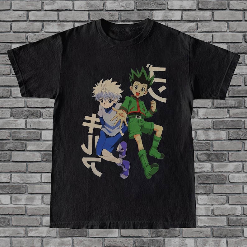 Vintage Hunter Anime Graphic Shirt Retro Japanese Shirt Y2K Anime Style Shirt