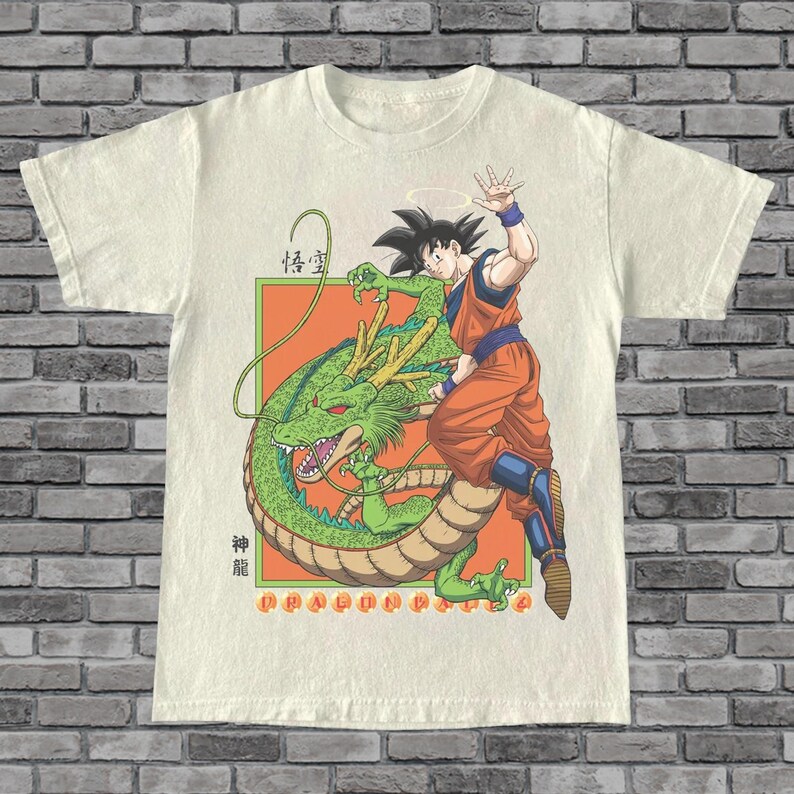 Vintage Graphic Anime Shirt Iconic Manga Dragon Design Retro Japanese
