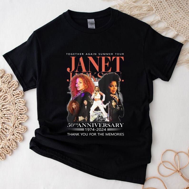 Janet Jackson 50Th Anniversary Shirt 1974  2025 Together Again Summer Tour 2024