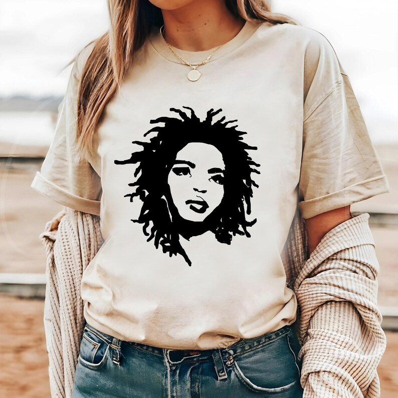 Vintage Style Lauryn Hill Lauryn Hill Black And White Face Graphic Shirt