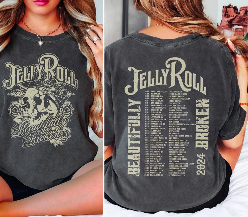 Jelly Roll The Beautifully Broken Tour 2025 2 Side Shirt Jelly Roll 2025 Concert Shirt