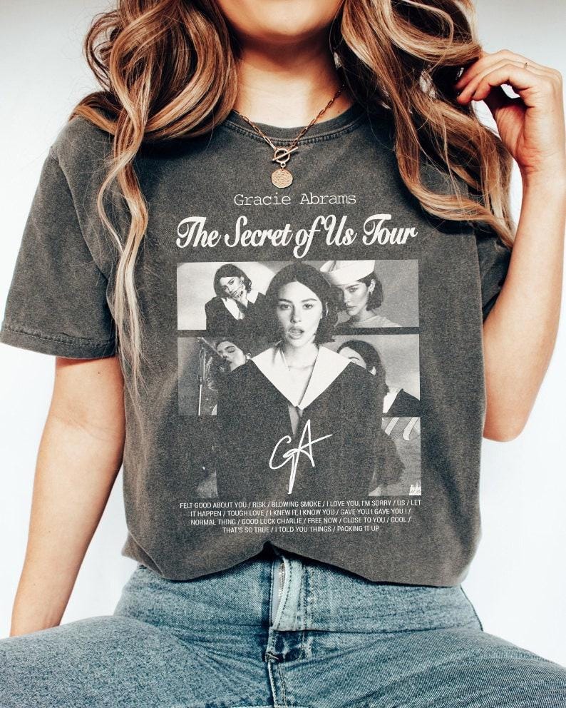 Gracie Abrams Music Concert Tour 2025 Shirt The Secret Of Us Tour 2025 Album Shirt