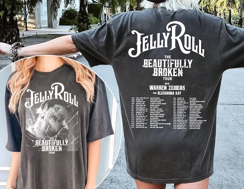 Jelly Roll Graphic Shirt Jelly Roll The Beautifully Broken Tour 2025 2 Side Shirt