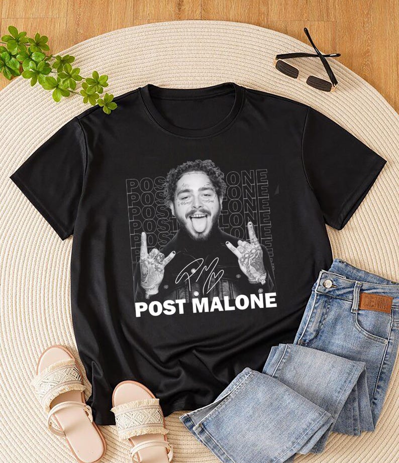 Post Malone Signature Shirt Graphic Post Malone Shirt Retro Rap 90S Shirt