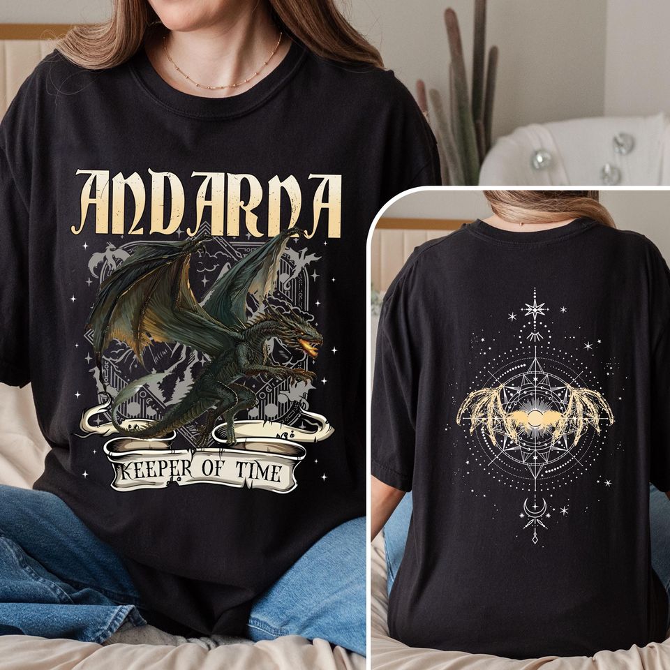 Fantasy Keeper Of Time Shirt, Fantasy Tee Shirt, Time Keeper T-Shirt, Vintage Dragon Shirt, Gift For Fantasy Reader, Gift For Fantasy