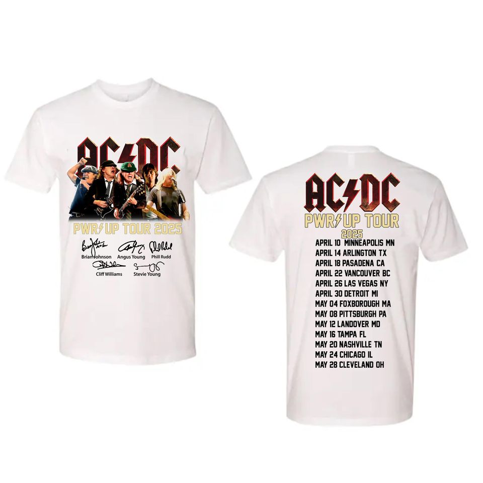 Ac-Dc Power Up 2025 T-Shirt, Ac-Dc Band Unisex Shirt, Pwr Up Tour Gift For Fan, Music Lover Shirt For Men, Rock Music Tee