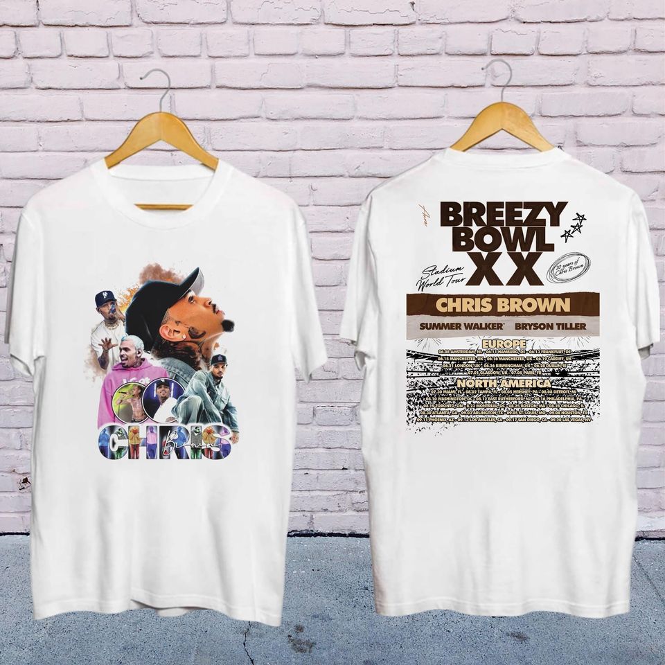 Graphic Chris Brown Breezy Bowl Xx 2025 Tour T-Shirt, Chris Brown Album Shirt, Chris Brown Fan Gift, Chris Brown Merch, Chris Brown Shirt