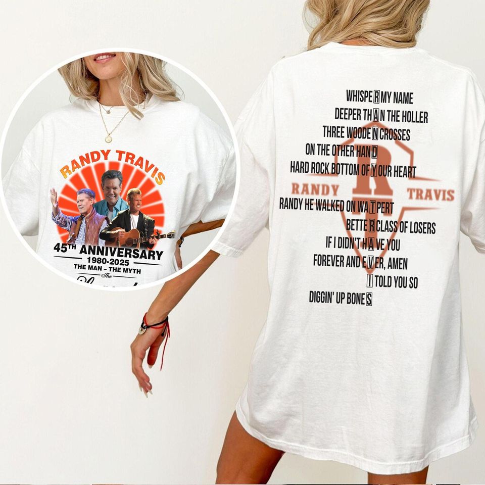 Randy Travis 45Th Anniversary T-Shirt - Country Music Legend Apparel, Fan Gift