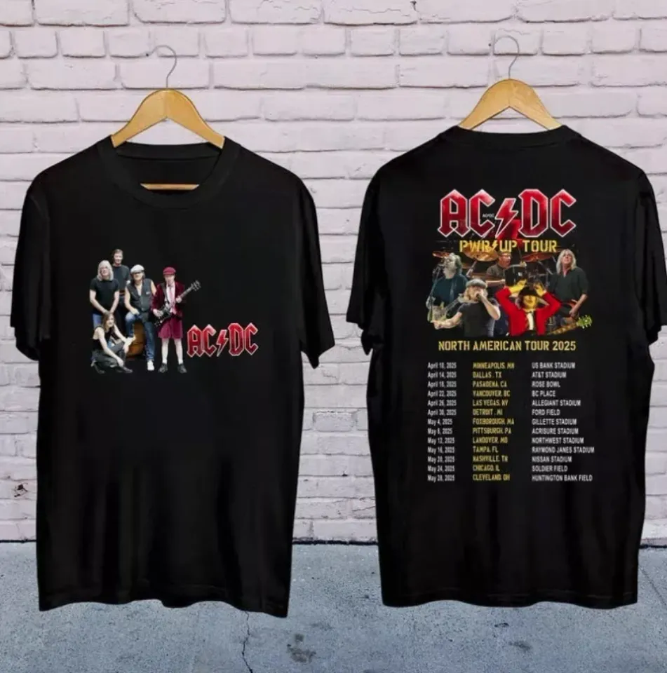 Ac-Dc Band Tour 2025 Shirt, Rock Band Ac-Dc Pwr Up Concert T-Shirt
