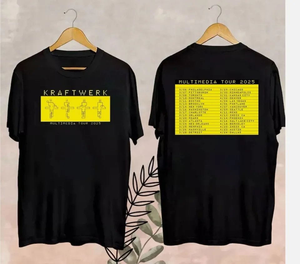 Kraftwerk Multimedia Tour 2025 Double Sided Shirt All Size
