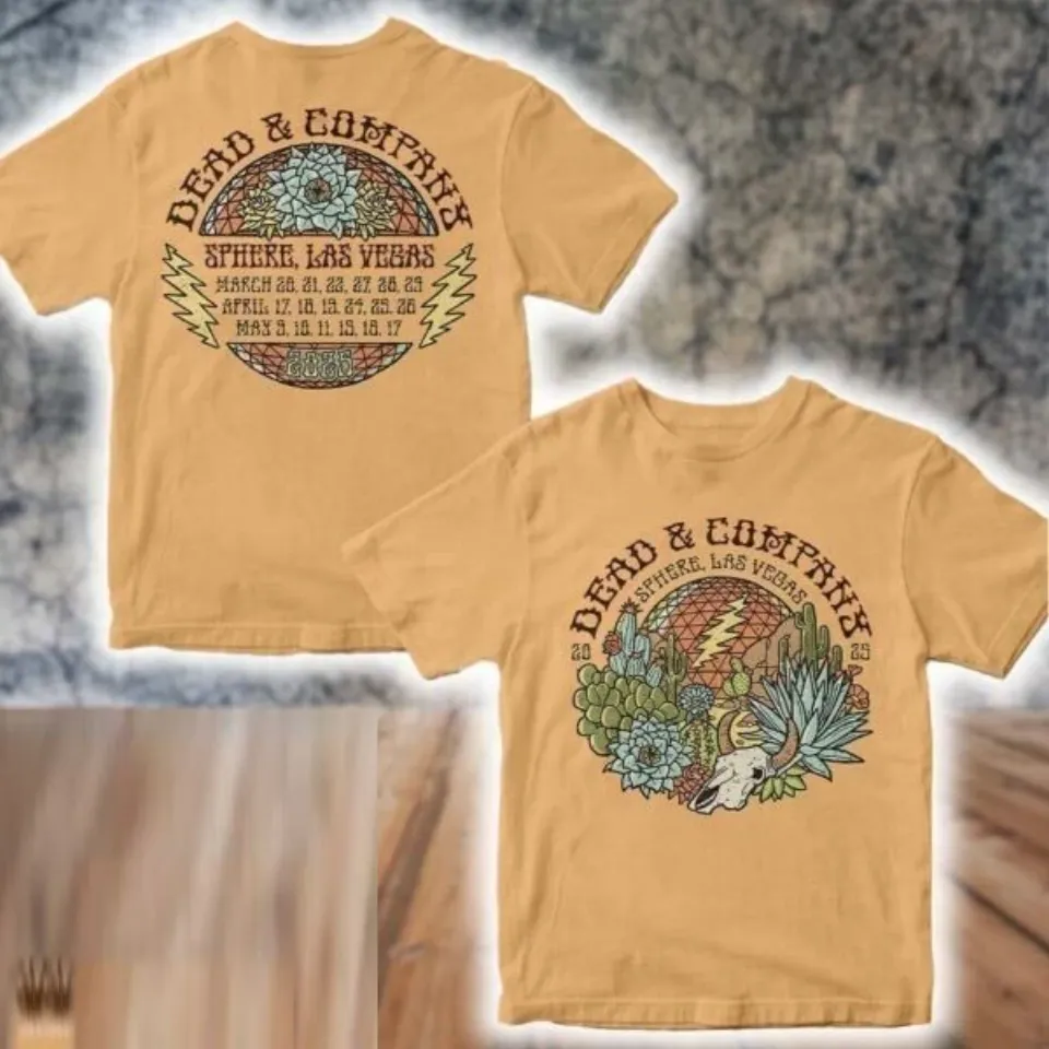 Dead And Company Sphere Las Vegas 2025 Tour 2 Side T Shirt Sand Unisex