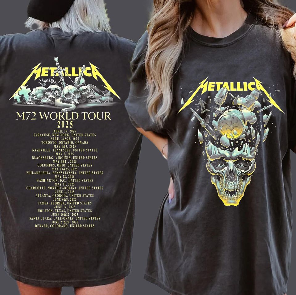M72 Tshirt, Vintage Metallica Shirt, World Tour Tee, Metal Band Tshirt, SoftstyleShirt