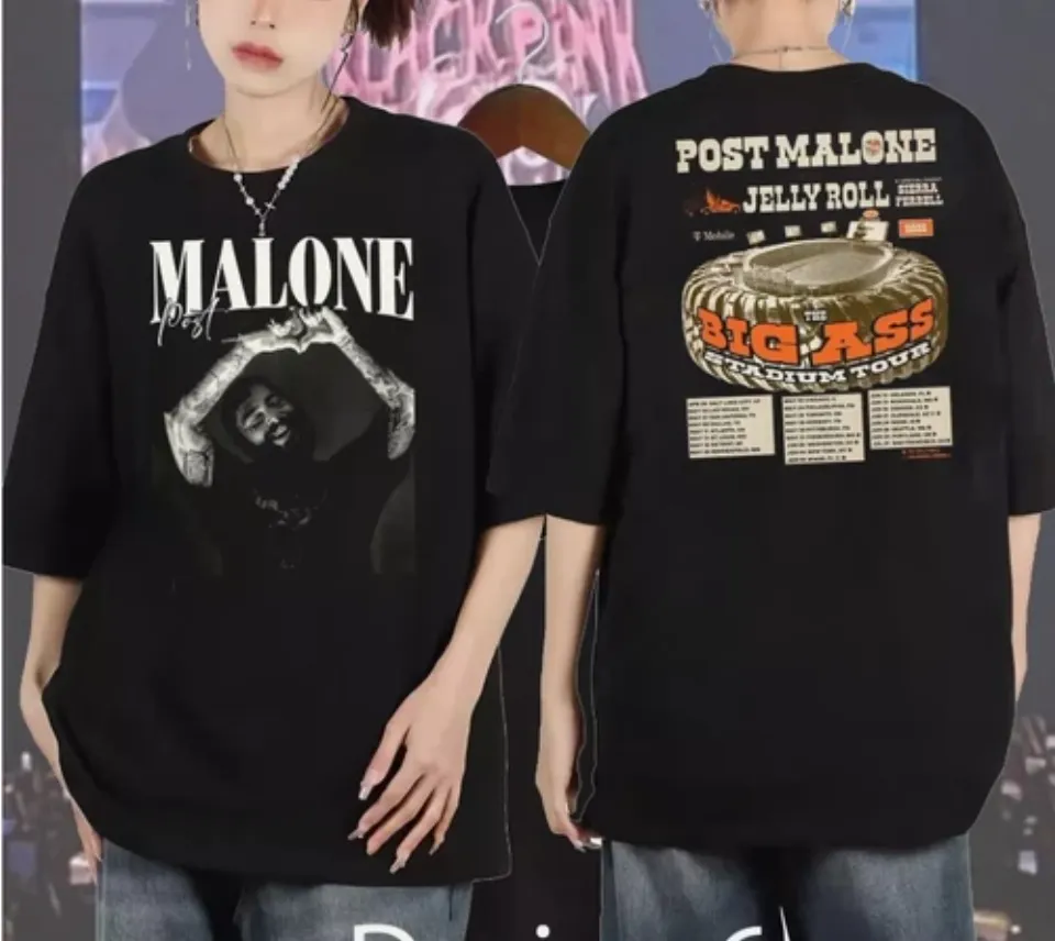 Post Malone With Jelly Roll The Big Ass Stadium Tour 2025 T-Shirt