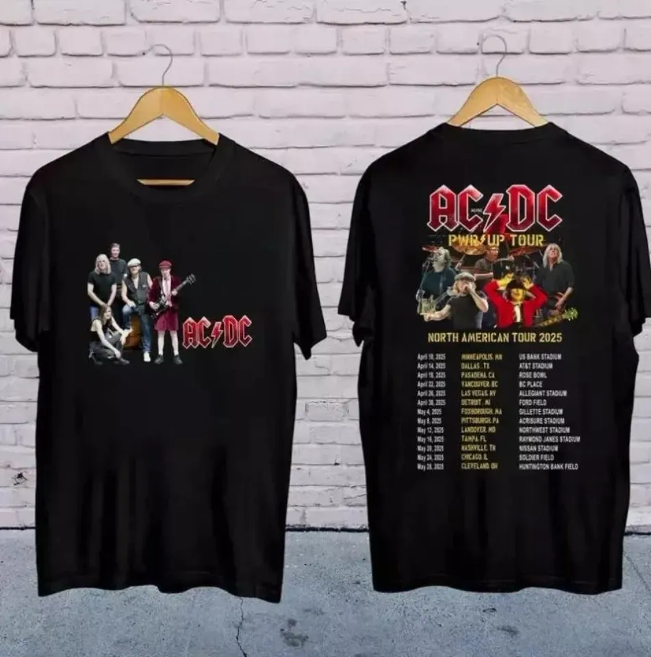 Ac-Dc Band Tour 2025 Shirt Rock Band Ac-Dc Pwr Up Concert T-Shirt