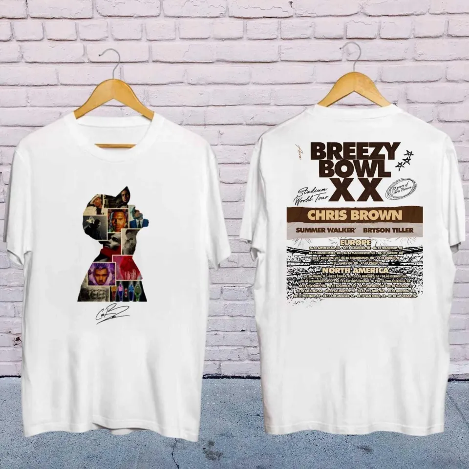 Chris Brown Breezy Bowl 2025 Shirt Double-Sided Graphic Tour Tee Gift