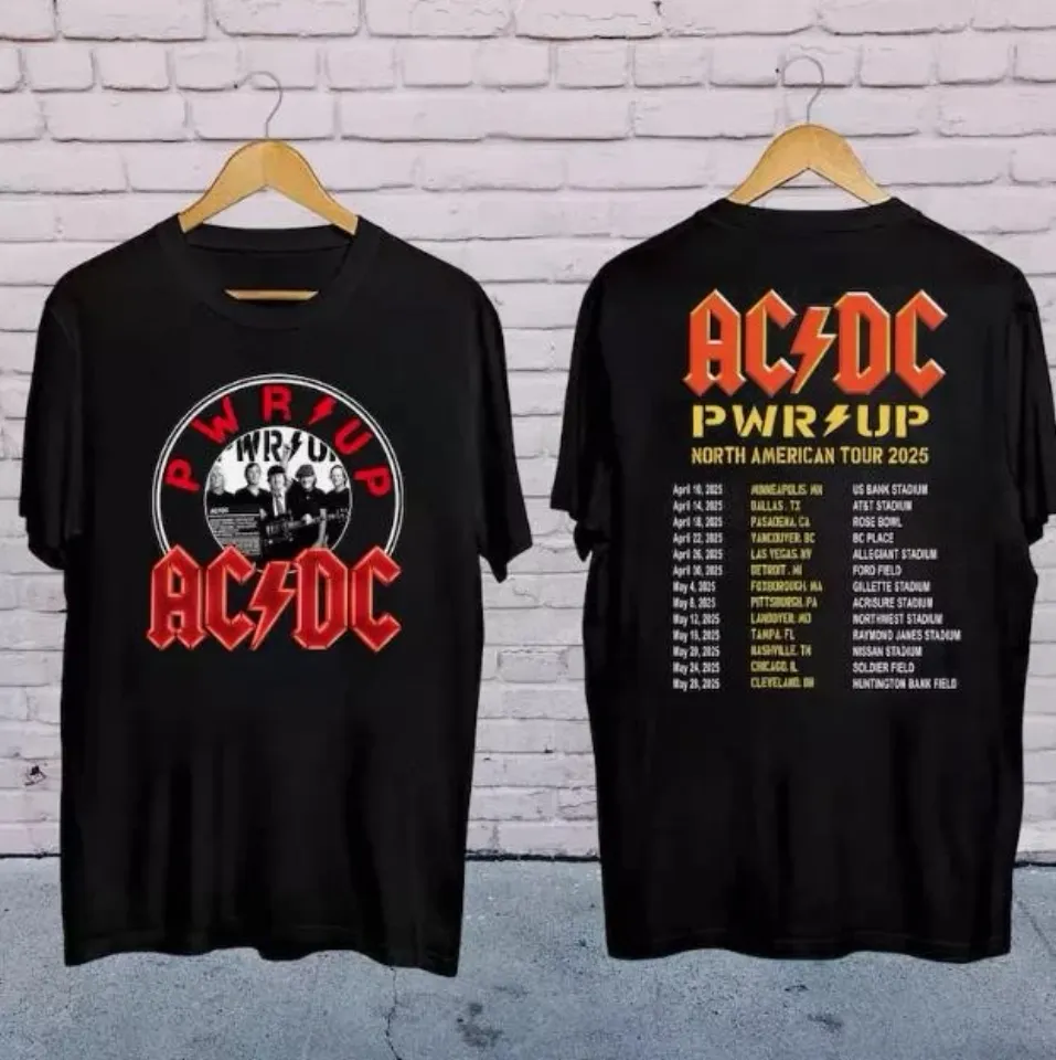 Ac-Dc Pwr Up World Tour 2025 Shirt Rock Band Ac-Dc Tour 2025 T-Shirt