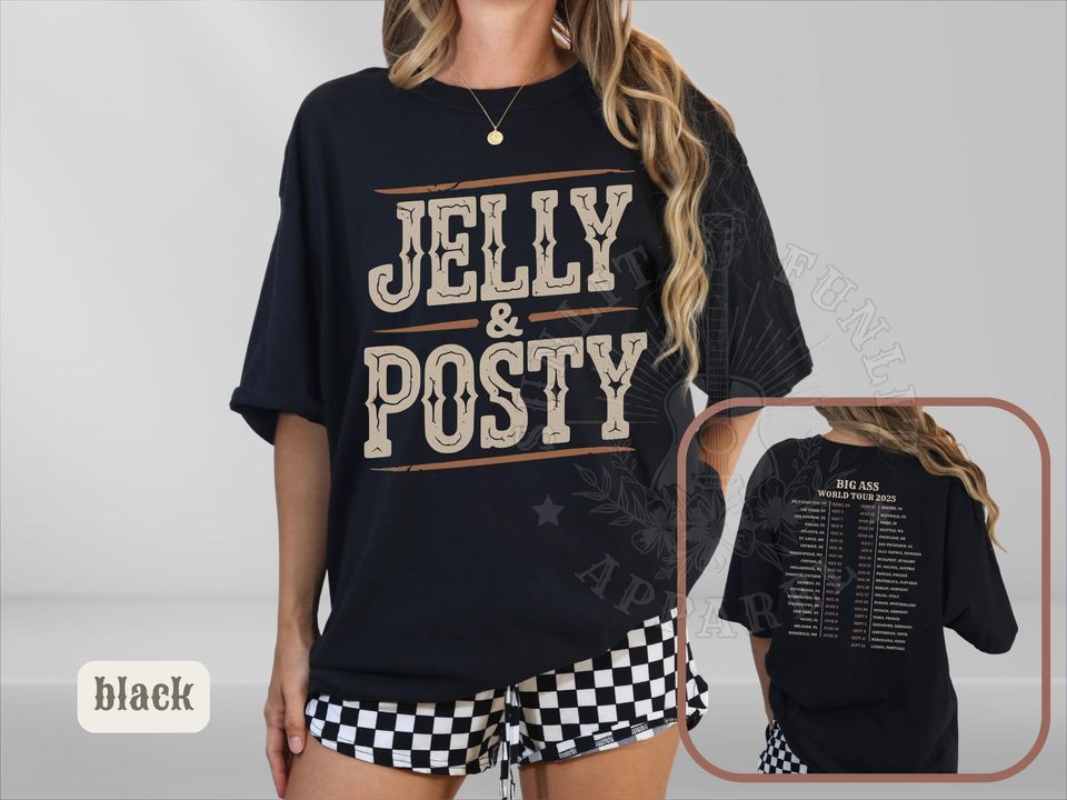 Jelly Roll Posty Shirt, Tee, Jelly Posty Tour Date Shirt, Post Merch, Jelly Roll Concert, Big Ass World Tour 2025, Oversized