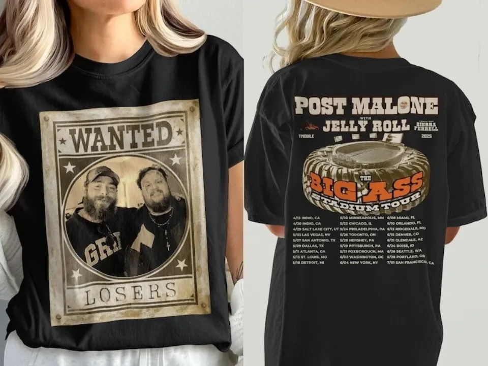 Post Malone Big Ass Stadium Tour Double Sided T-Shirt 2025