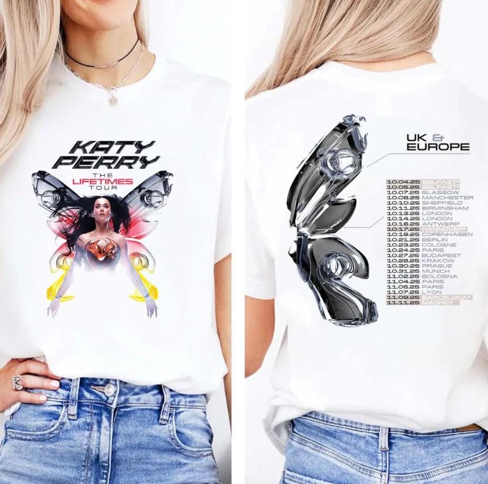 Katy Perry The Lifetime Tour 2025 Double Sided T-Shirt