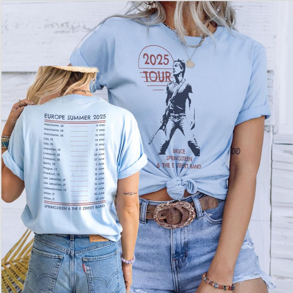 Springsteen Concert Tee Bruce Springsteen T-Shirt 2025 Unisex E Street Band Europe Tour