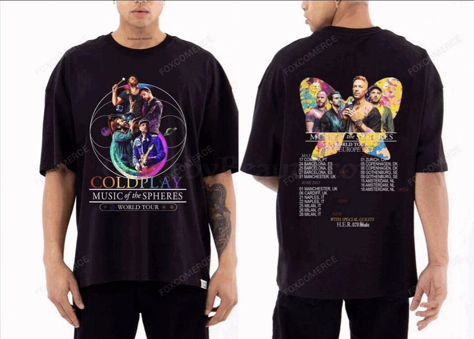 Coldplay Europe Music Tour 2025 Shirt, World Tour Band Concert Tee