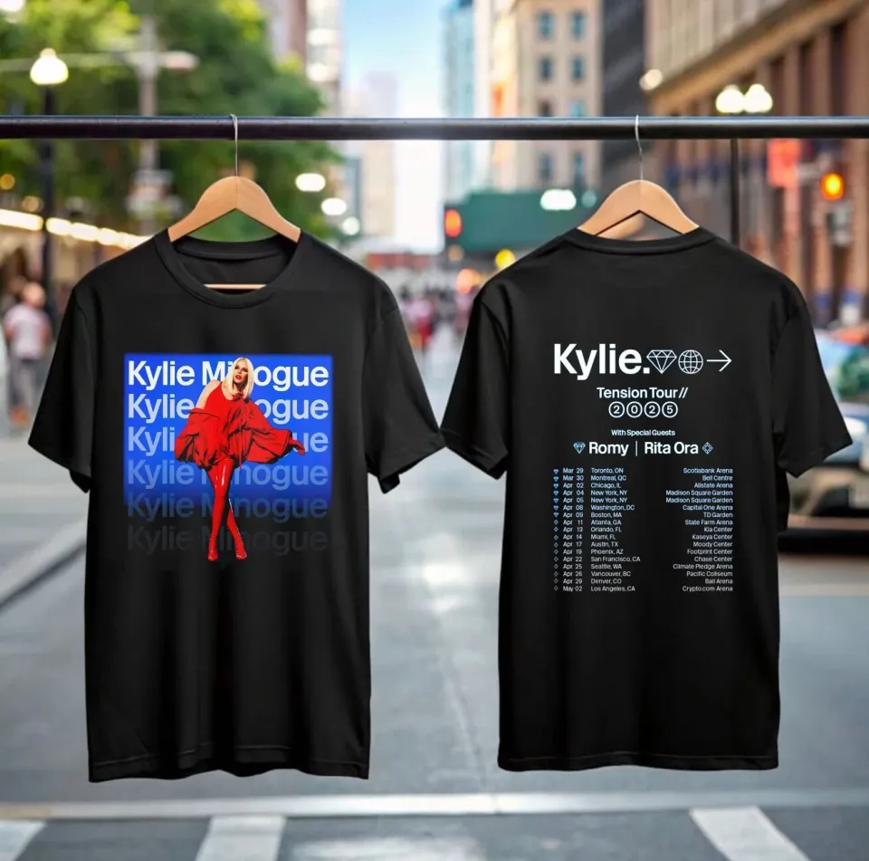 2025 Kylie Minogue Tension World Tour Double Sided T-Shirt For Men & Women S-3Xl
