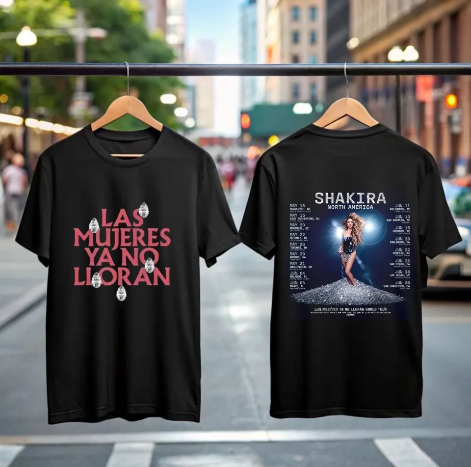 Shakira Las Mujeres Ya No Lloran World Tour 2025 Double Sided T-Shirt