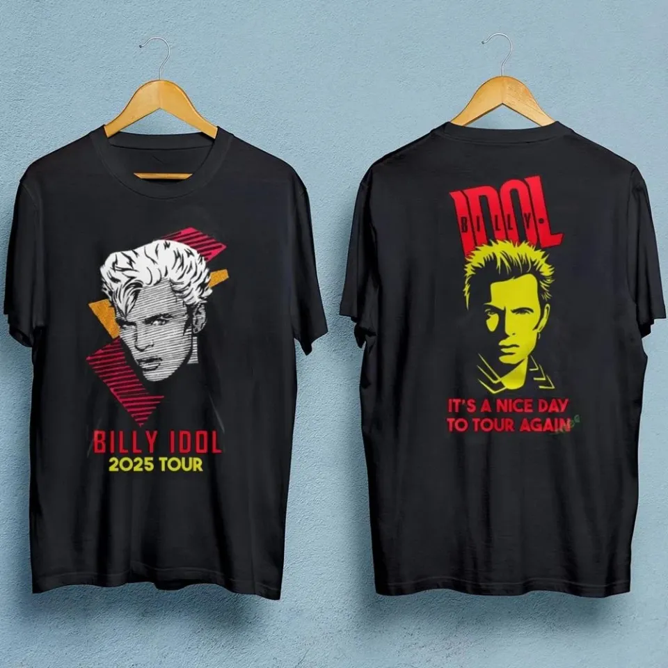 Billy Idol 2025 Tour Double Sided T-Shirt Unisex All Sizes