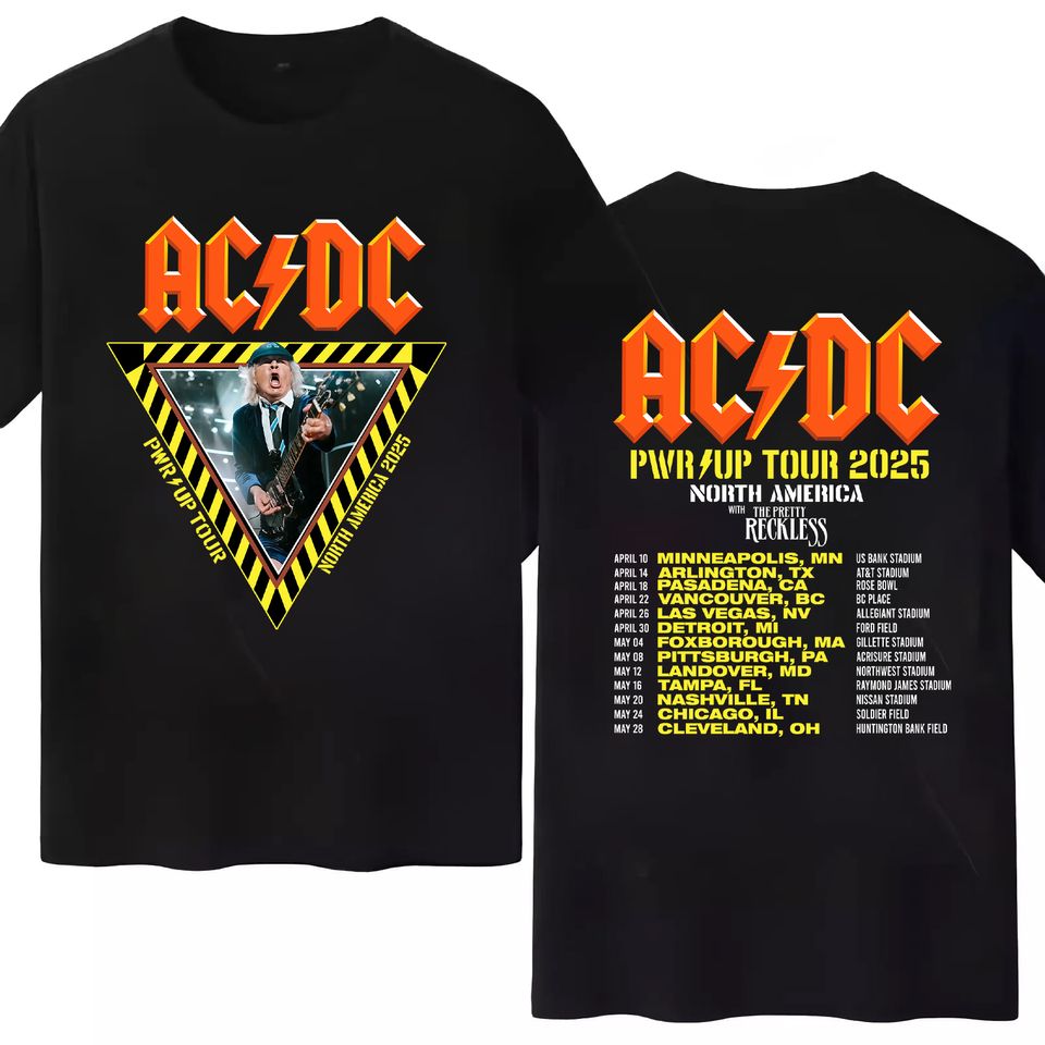 New Power Up Tour 2025 Unisex T Shirt Ac-Dc Band Shirt Band 52 Years Rare Vintage
