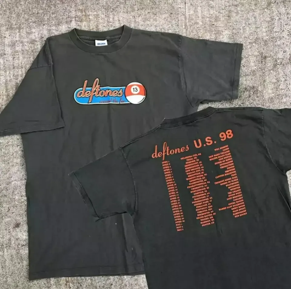 Deftone U.S 1998 Tour Cotton Black Unisex T-Shirt S-5Xl Men Women