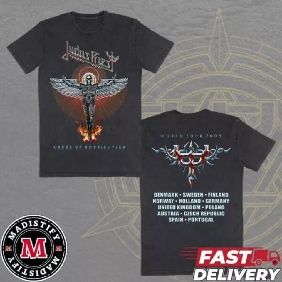 Judas Priest The Angel Of Retribution Vintage Tour Tee Merch 2025 Essentials Shi