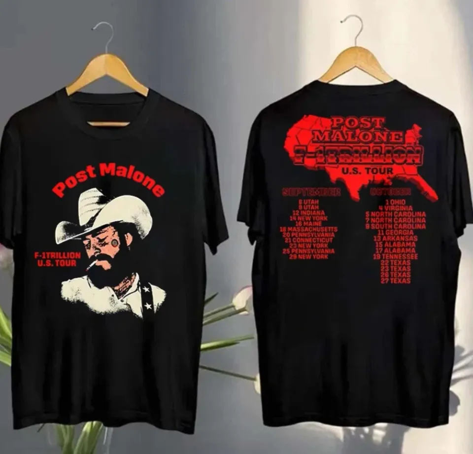 Post Malone F-1 Trillion Us Tour 2025 Double Sided T-Shirt