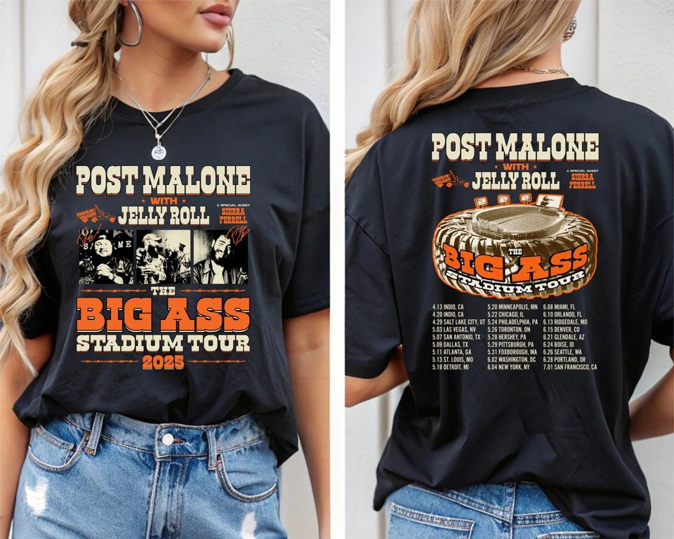 Post Malone Tour T-Shirt, Big Ass Stadium Tour Tee, Retro Western Country Music Shirt