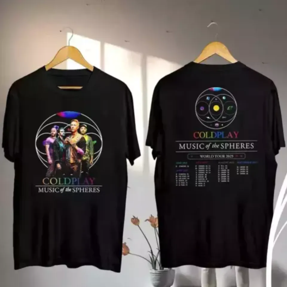 2025 Coldplay Music Of The Spheres Tour 2 Side T-Shirt, Coldplay Band Concert