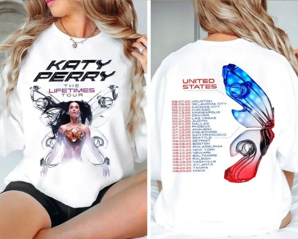 Katy Perry Lifetimes Tour 2025 Double Sided T-Shirt