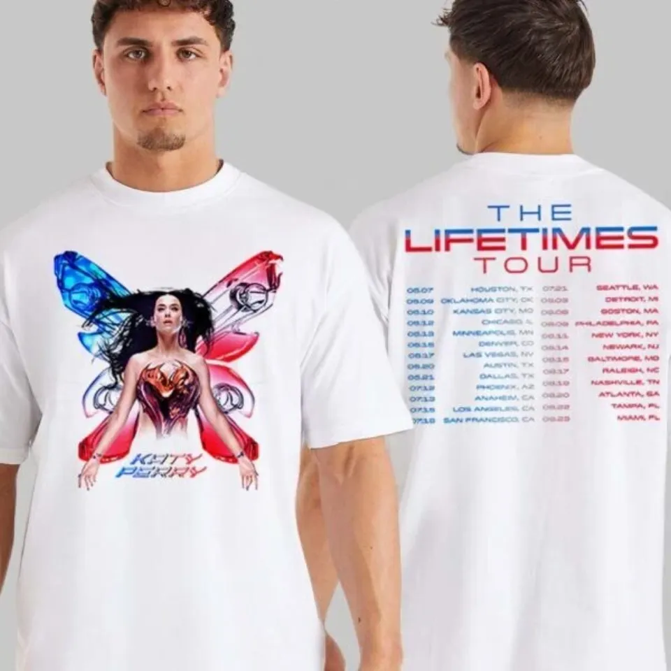 Katy Perry The Lifetimes Tour 2025 Butterfly T-Shirt