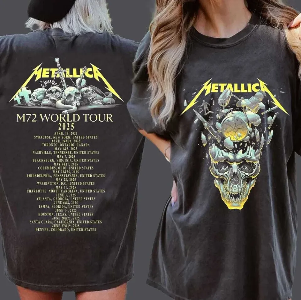 Metallica Shirt, Metallica M72 World Tour Tee, Metal Band Tshirt, Metallica 2025
