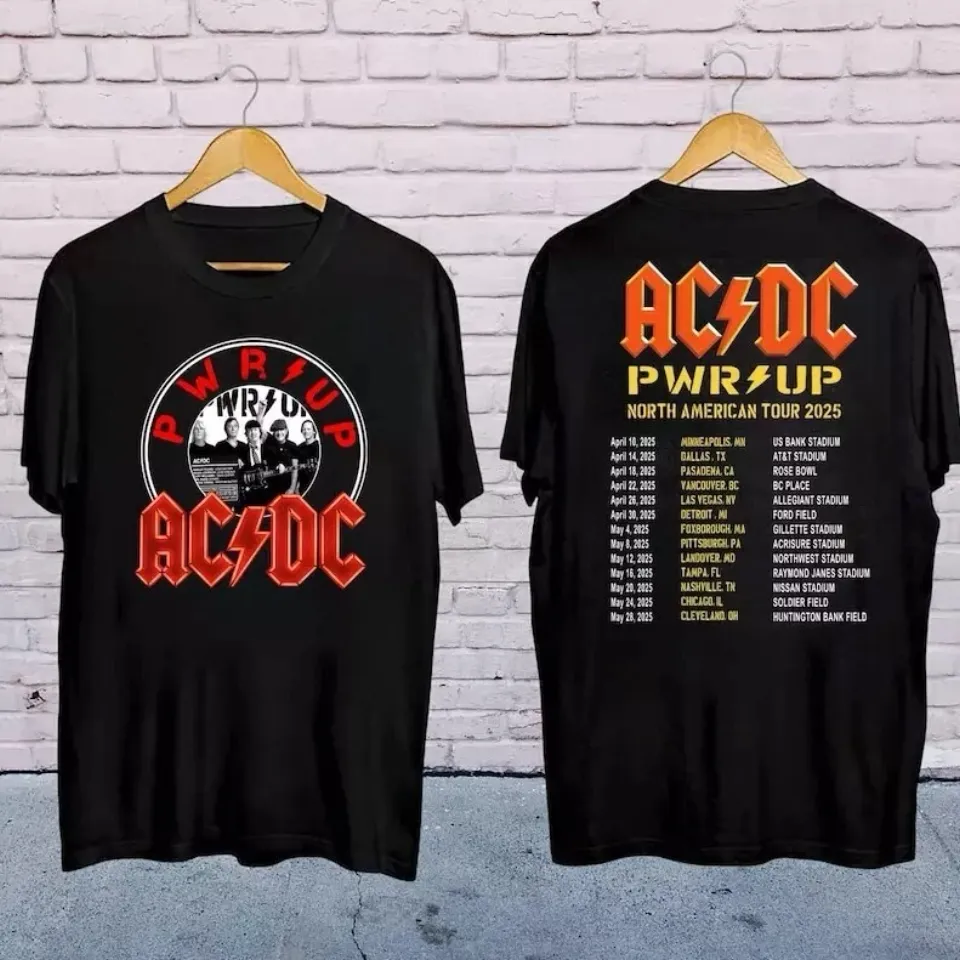 Ac-Dc Pwr Up World Tour 2025 Shirt, Rock Band Ac-Dc Shirt For Fan