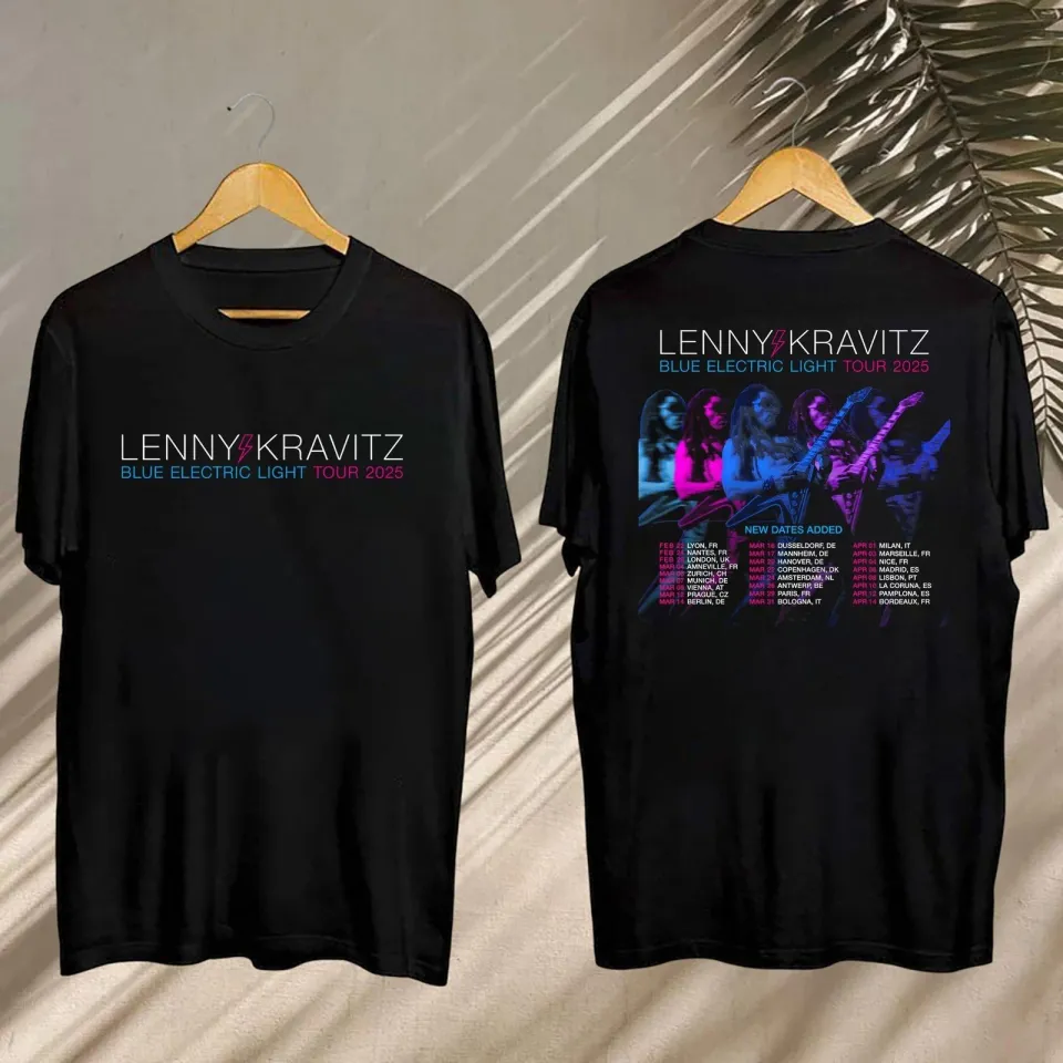 Lenny Kravitz 2025 Concert Shirt Lenny Kravitz Blue Electric Light Tour 2025 Te